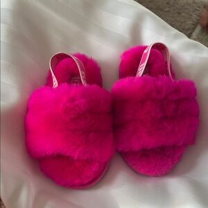 UGG Vibrant Pink Fuzzy Sandals